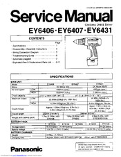 Panasonic EY6406 - CORDLES DRILL&DRIVER Service Manual
