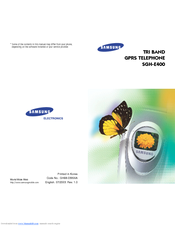 Samsung SGH-E400 User Manual