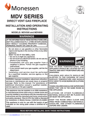 Monessen Hearth Direct Vent Gas Fireplace MDV500 Installation And Operating Instructions Manual