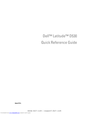 Dell Latitude D530 PP17L Quick Reference Manual