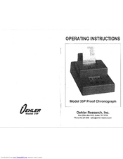 Oehler 35P Operating Instructions Manual