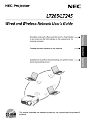NEC MultiSync LT245 Network Manual