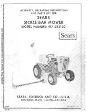 Sears 917.253120 Assembly & Operating Instructions