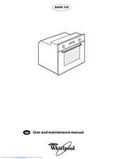 Whirlpool AKPM 759 User And Maintenance Manual