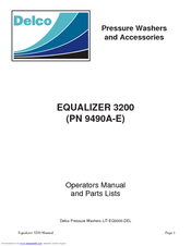 Delco EQUALIZER 3200 Operators Manual And Parts Lists
