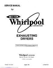 Whirlpool Exhausting Dryers Service Manual
