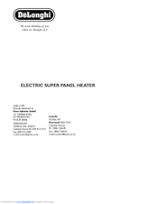 Delonghi ELECTRIC SUPER PANEL HEATER Instruction Manual