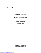 Citizen CBM-292 Service Manual