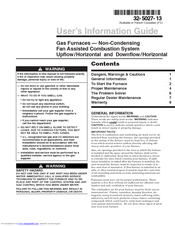 Trane 32- 5027- 13 User's Information Manual