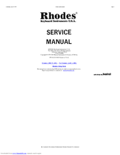 Rhodes Piano Service Manual