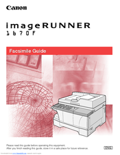 Canon IMAGERUNNER 1670F Facsimile Manual