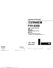 Fisher RVR-8300 Operating Instructions Manual