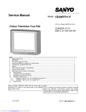 Sanyo CE29FFV1-F Service Manual