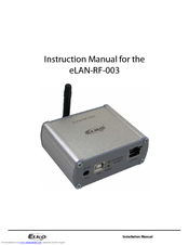 Elko eLAN-RF-003 Installation Manual