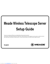 Meade WTS 1.0 Setup Manual