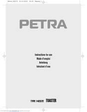 Petra 142372 Instructions For Use Manual