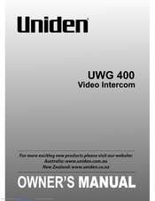 Uniden UWG 400 Owner's Manual