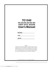 TC Communications TC1540 User Manual