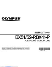 Olympus BX52-P Instructions Manual