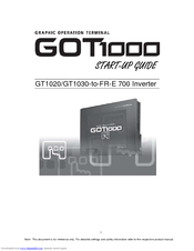 Mitsubishi GT1030-to-FR-E Startup Manual