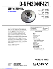 Sony D-NF420 - Portable Cd Player Service Manual