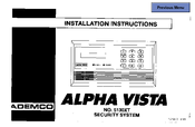 ADEMCO Alpha Vista Console Installation Instructions Manual