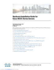 Cisco UCS E Series Installation Manual