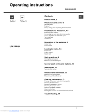 Hotpoint LFK 7M121 Operating Instructions Manual