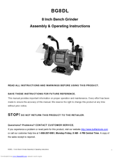 Buffalo Tools BG8DL Assembly & Operating Instructions