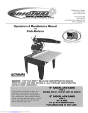 Original Saw Company 3536-01 Operation & Maintenance Manual