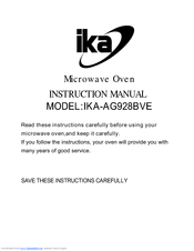 IKA IKA-AG928BVE Instruction Manual