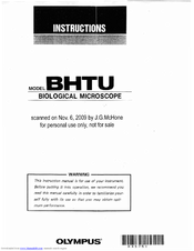 Olympus BHTU Instructions Manual