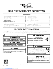 Whirlpool WGHP44 Installation Instructions Manual