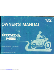Honda MB5 1982 Owner's Manual