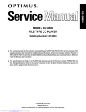 Pioneer PD-F957 Service Manual