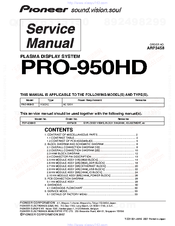 Pioneer Elite PRO-950HD Service Manual
