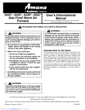 Amana GDC Series User's Informational Manual