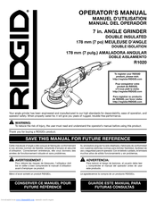 RIDGID R1020 Operator's Manual