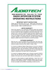 Audio Tech 462Z Operating Instructions Manual