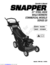 Snapper 7800372 Operator's Manual