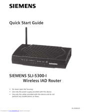 Siemens SLI-5300-I Quick Start Manual