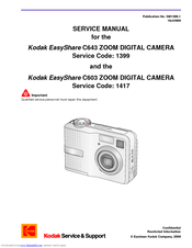 Kodak EASYSHARE C603 Service Manual