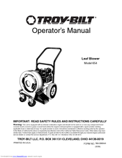 Troy-Bilt 654 Operator's Manual