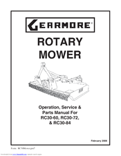Gearmore & RC30-84 Operation, Service & Parts Manual