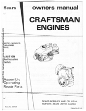 Craftsman 143.625082 Owner's Manual