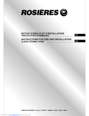 Rosieres RVM 64 Instructions For Use And Installation