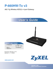 ZyXEL Communications P-660HW-Tx v3 Series User Manual