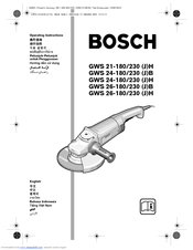 Bosch GWS 26-180 H Operating Instructions Manual