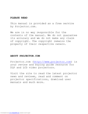 Acer 7765PA - PalmPro XGA DLP Projector Operating Manual