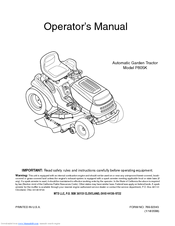 MTD P805K Operator's Manual